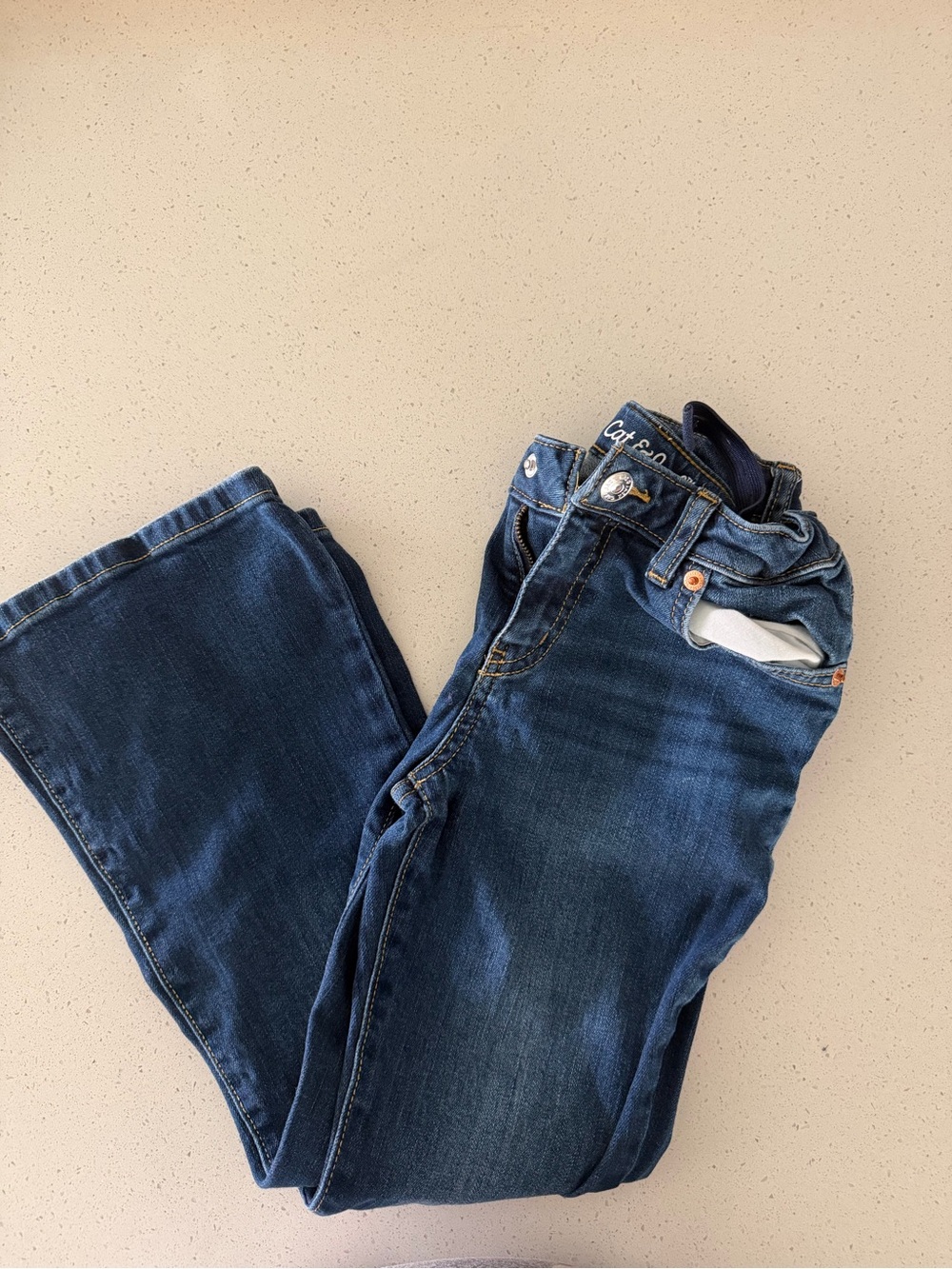 Dark Blue Kids Girls Bootcut Jeans